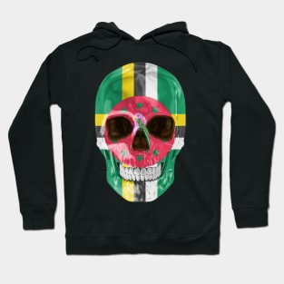 Dominica Flag Skull - Gift for Dominican With Roots From Dominica Hoodie